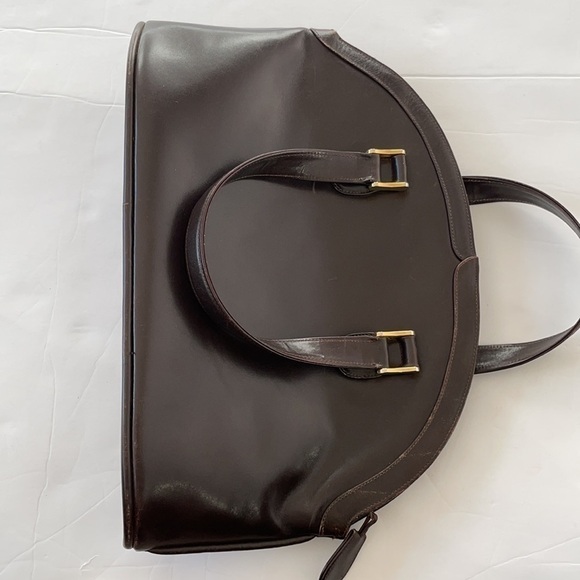 Mark Cross Brown Leather dome satched bag Vintage - Picture 13 of 13